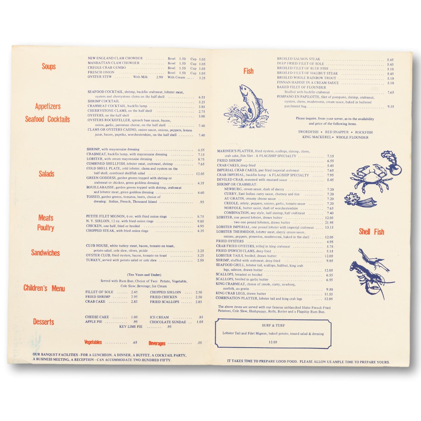 Oversized Seafood Menu