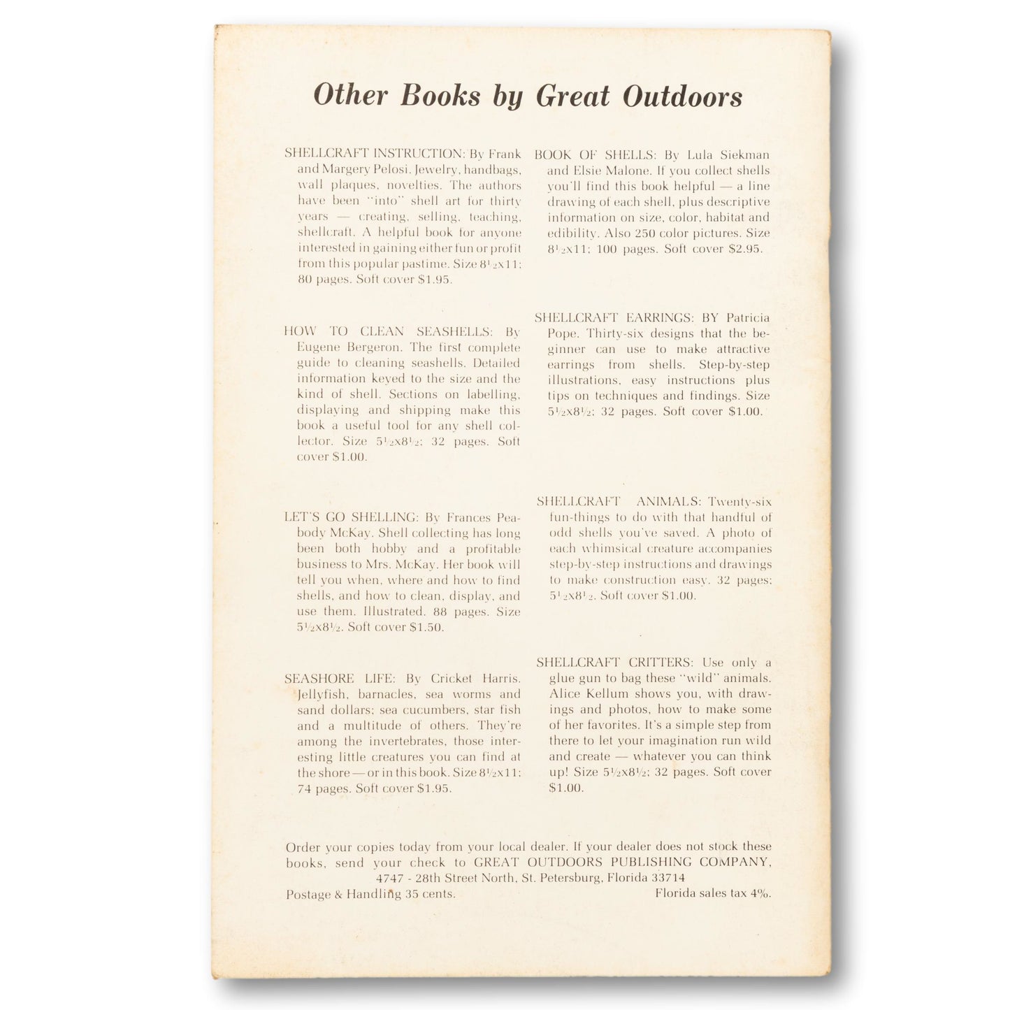 "Handbook Of Shells" Book