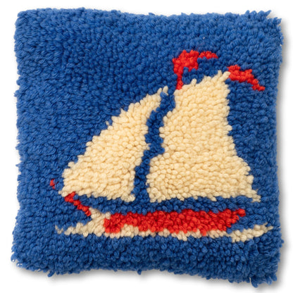 Small Hooked Sailboat Pillow