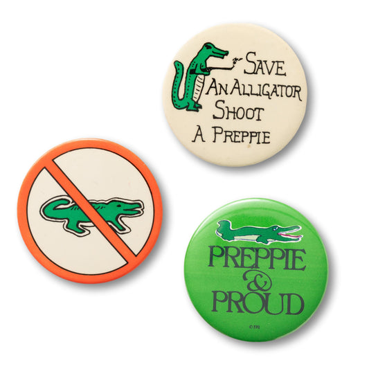 Set of 3 Preppie Gator Buttons