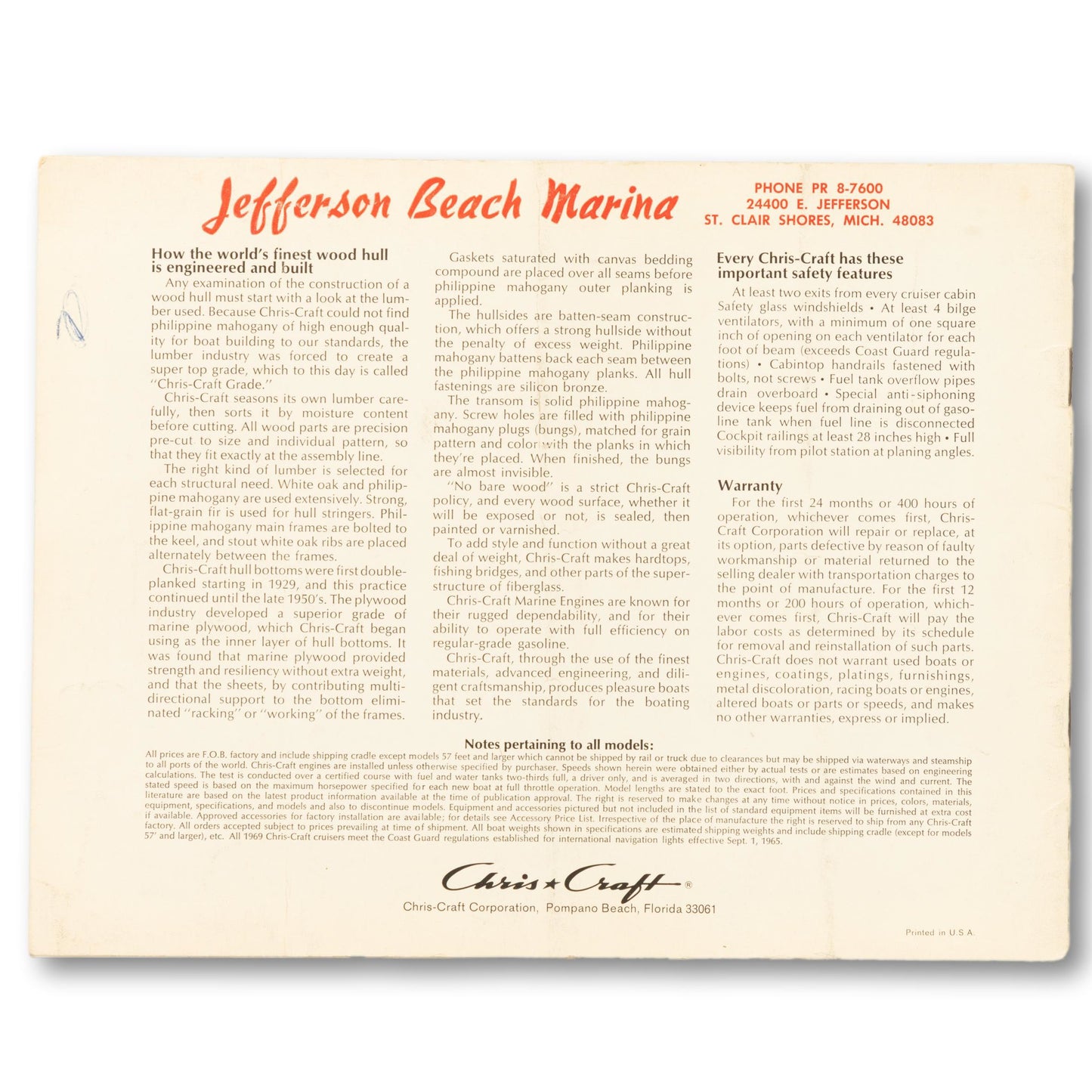 1969 Chris-Craft Boat Catalogue