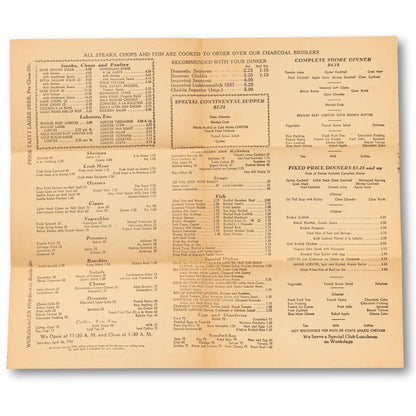 Lobster Restaurant Menu