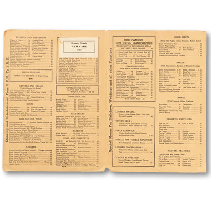 Original Restaurant Menu