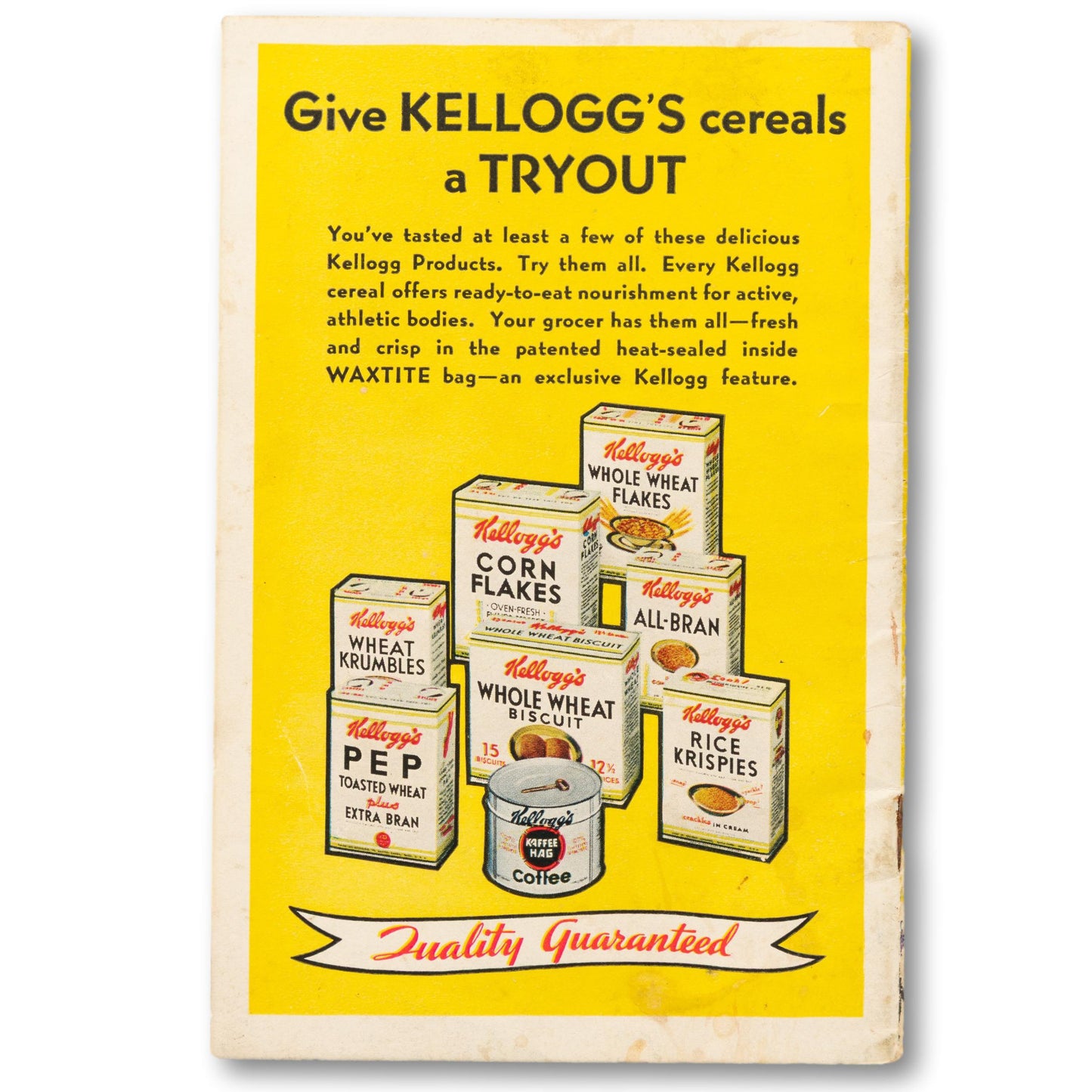 1934 Kellogg Cereal Swimming and Diving Booklet