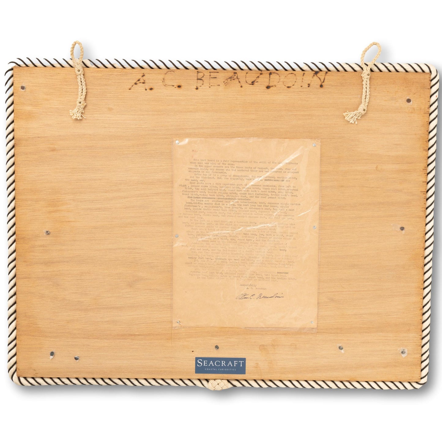 Remarkable 82 piece Signed Knot Board