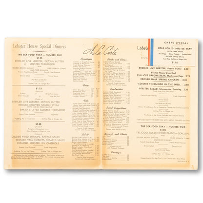 The Lobster House Original Menu