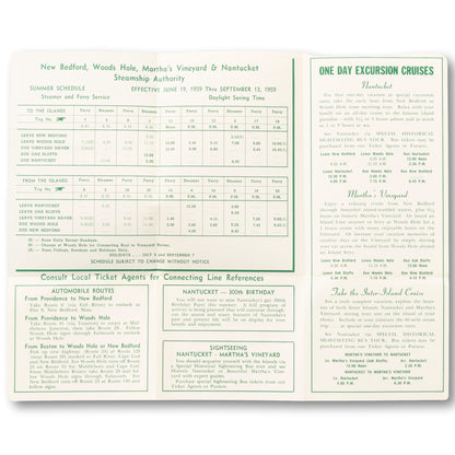 1959 Steamship Summer Schedule