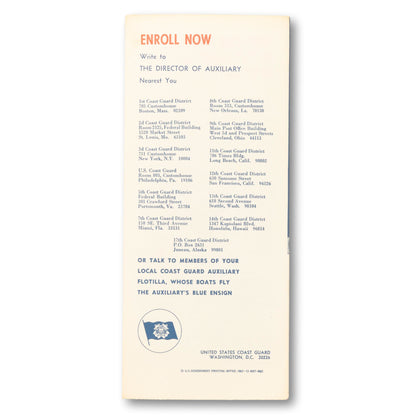1963 Coast Guard Auxiliary Recruitment Brochure