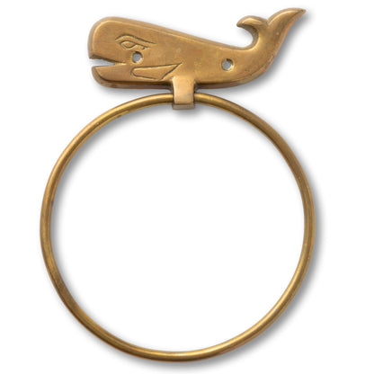 Brass Whale Towel Ring
