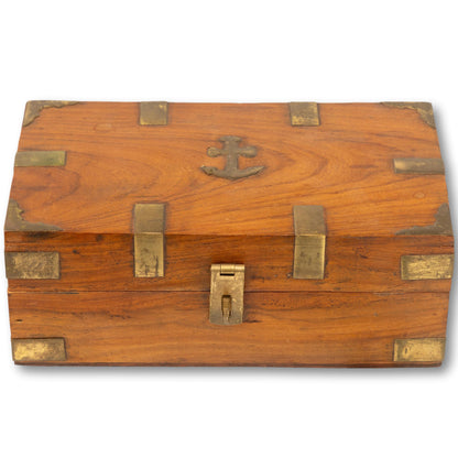 Brass Inlaid Treasure Chest