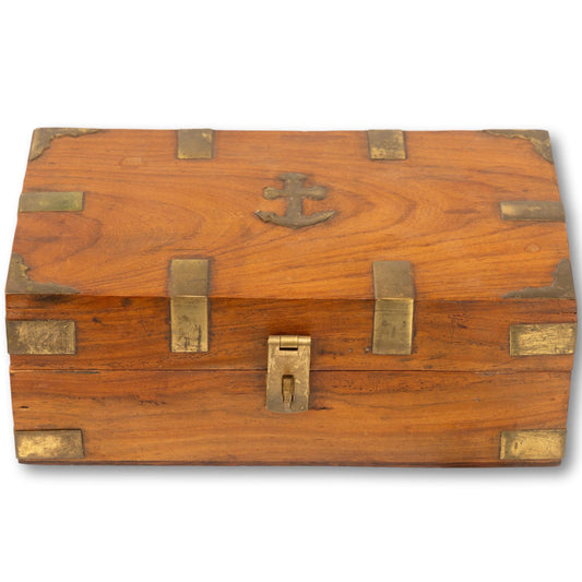 Brass Inlaid Treasure Chest