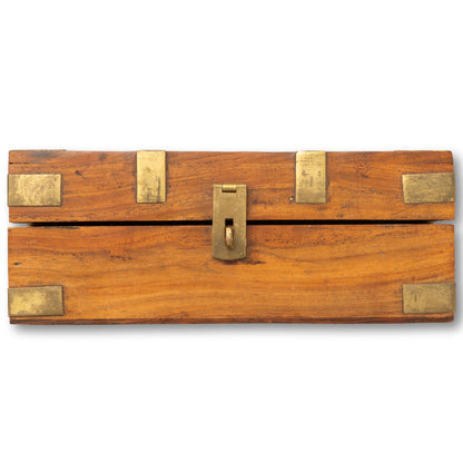 Brass Inlaid Treasure Chest
