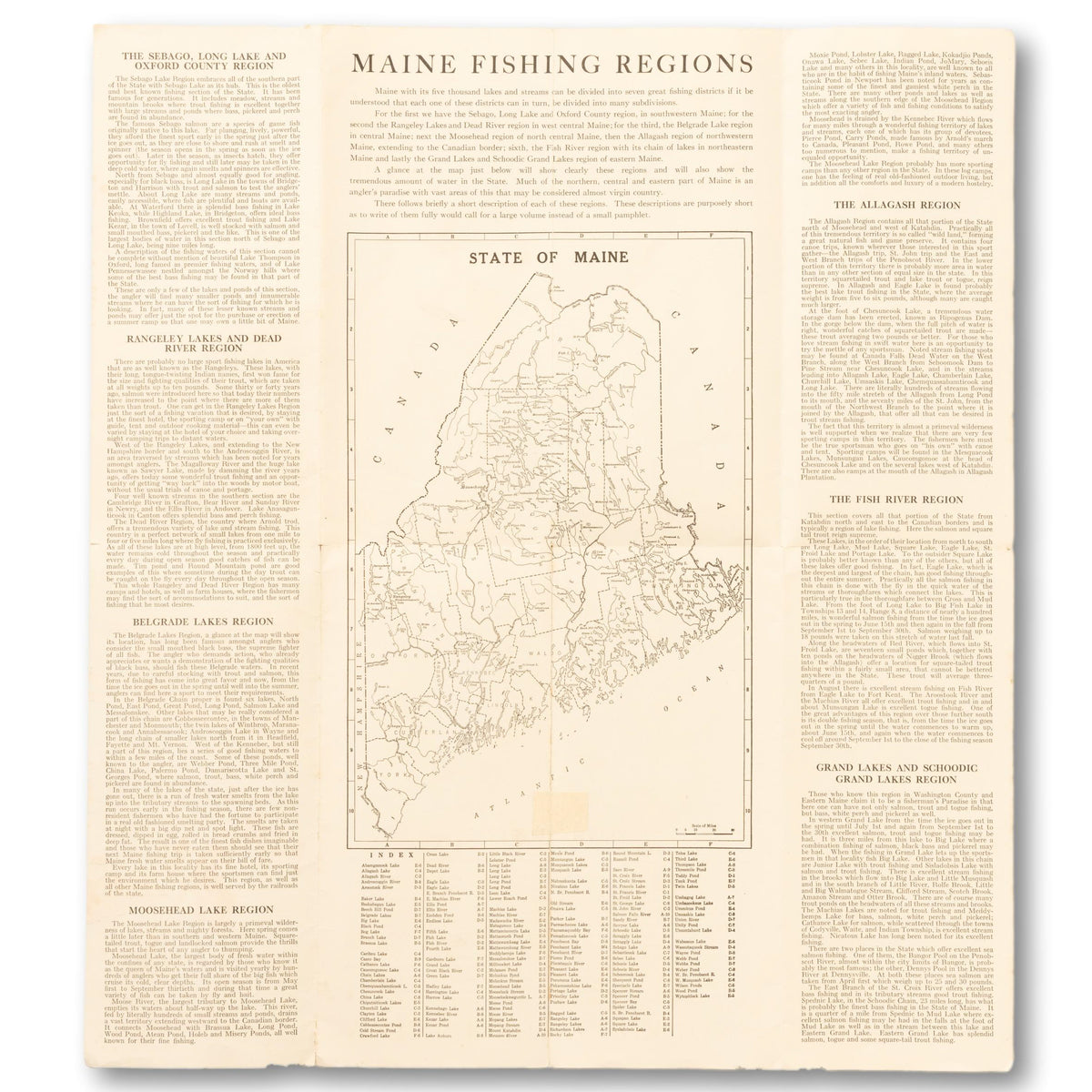 1930 Maine Fishing Travel Brochure
