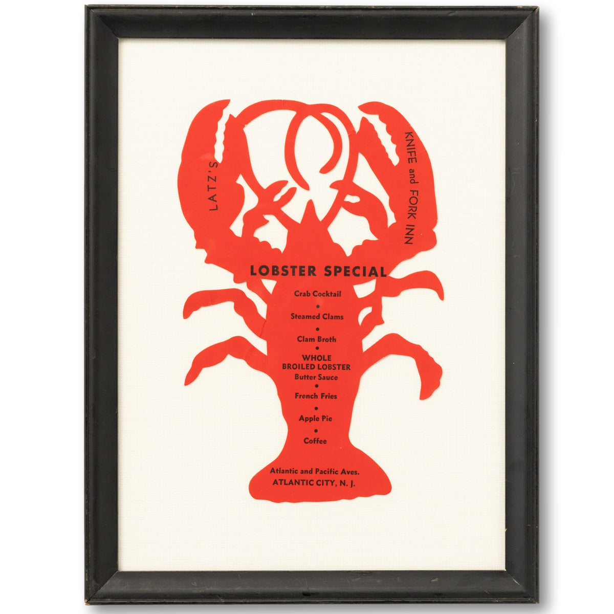 Very Rare Cut Paper Lobster Menu