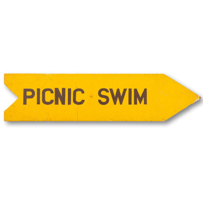 Picnic Swim Arrow Sign