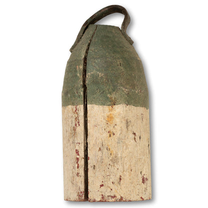 Green And White Wood Buoy