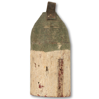 Green And White Wood Buoy