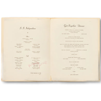 1959 American Export Line Menu