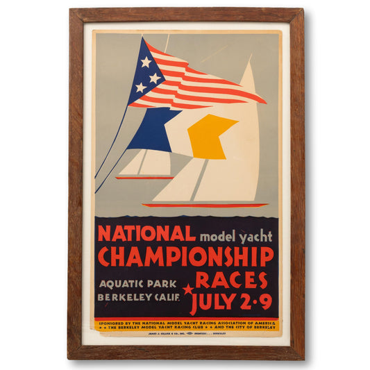RARE Model Yacht Poster 1938, Berkeley Caif.