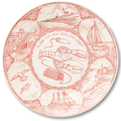RARE Red Transferware Lobster Plate