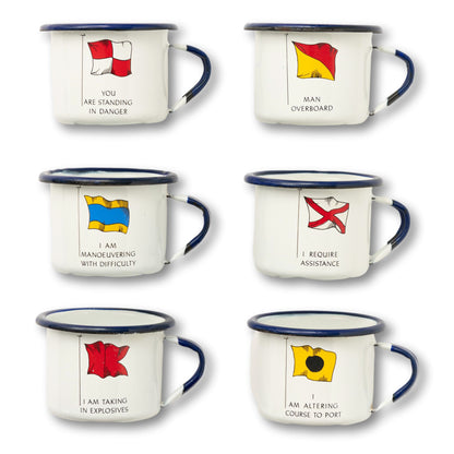 Set of Enameled Nautical Mugs