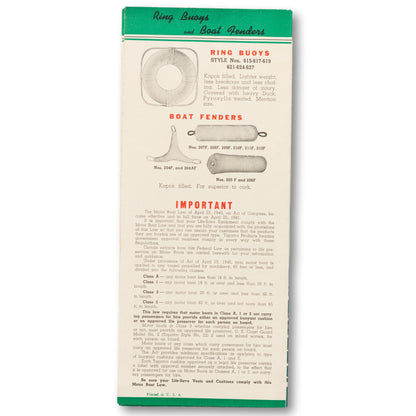 1947 Life Jacket and Flotation Brochure