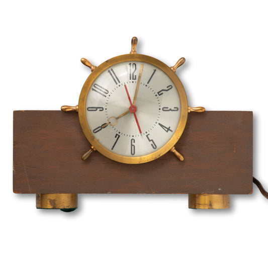 Electric Ship Wheel Mantel Clock