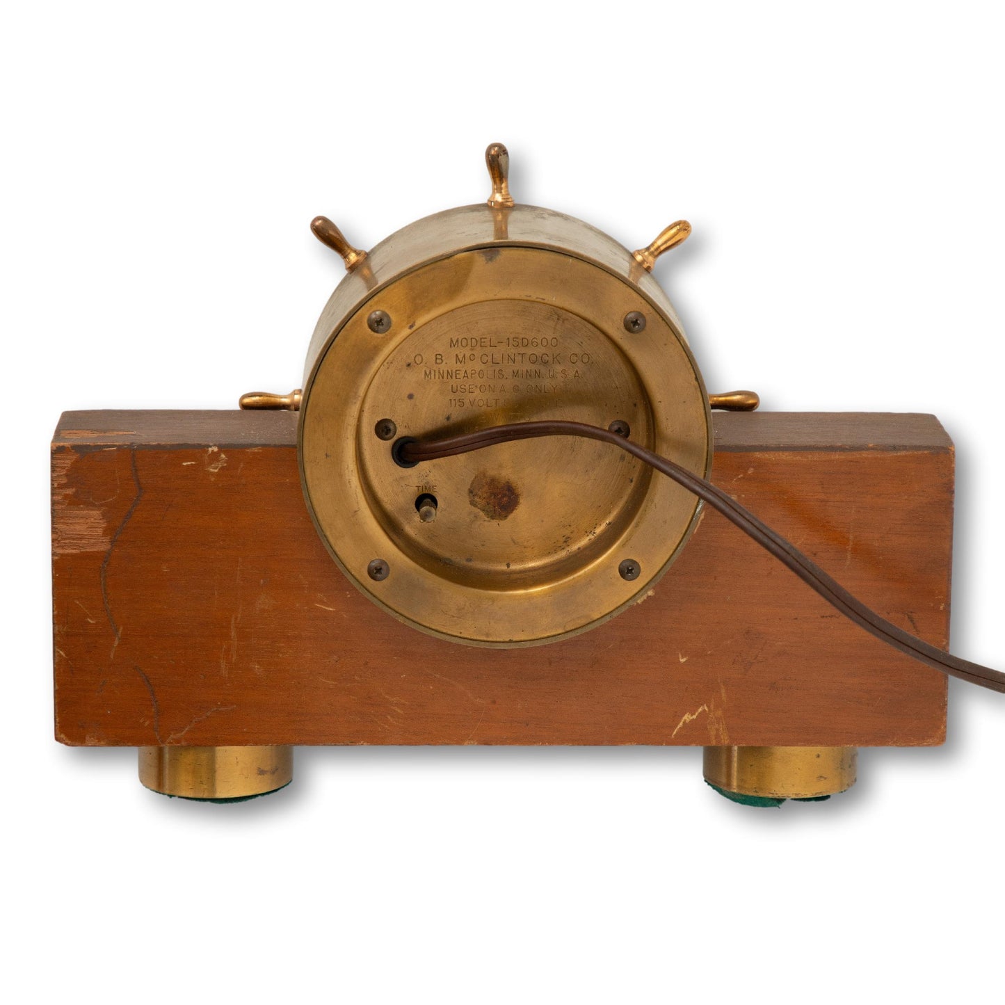 Electric Ship Wheel Mantel Clock