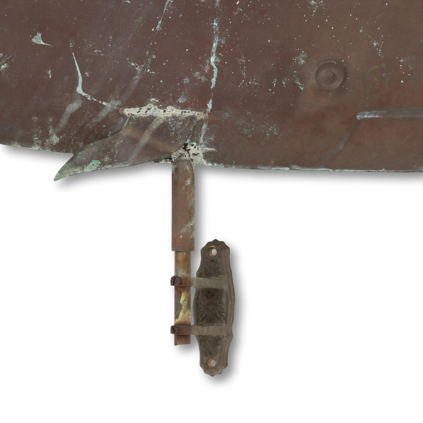 Large '40s Copper Whale Weathervane w/ Mount