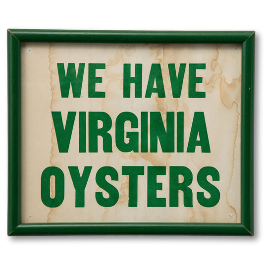 Framed 1940s Oyster Sign