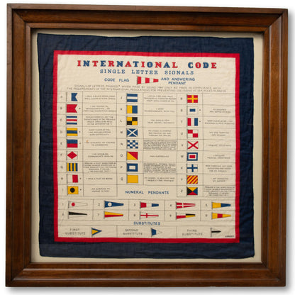Large Framed "International Code" Linen