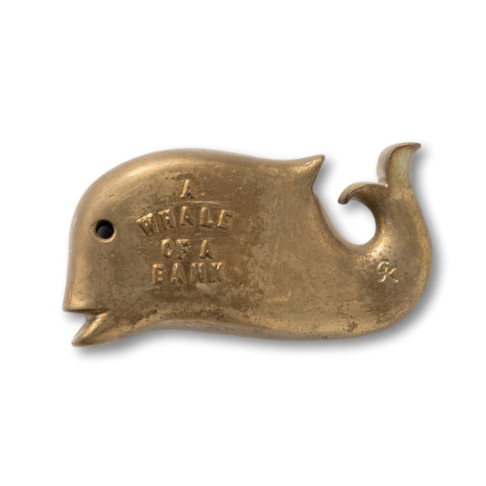Brass Whale Coin Bank