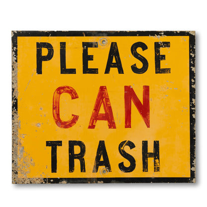 Hand-Painted Metal Sign