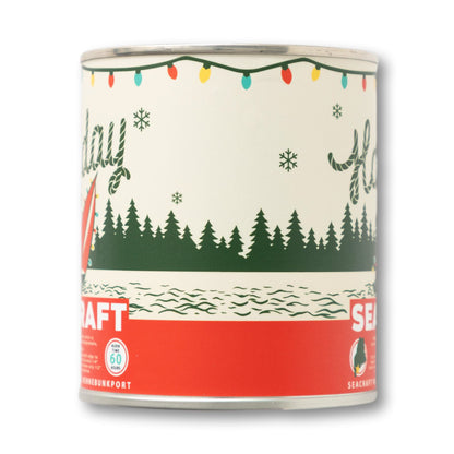 Seacraft "Holiday Pine" Oyster Tin Candle, Green & Red