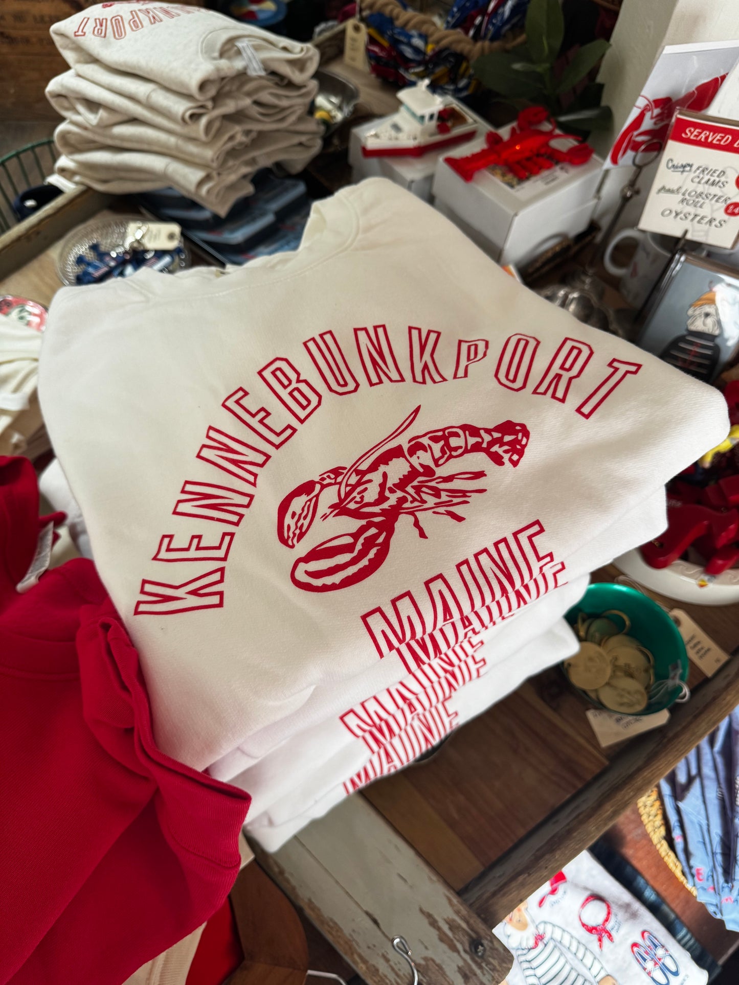 Adult Lobster Kennebunkport Crewneck Sweatshirt - White