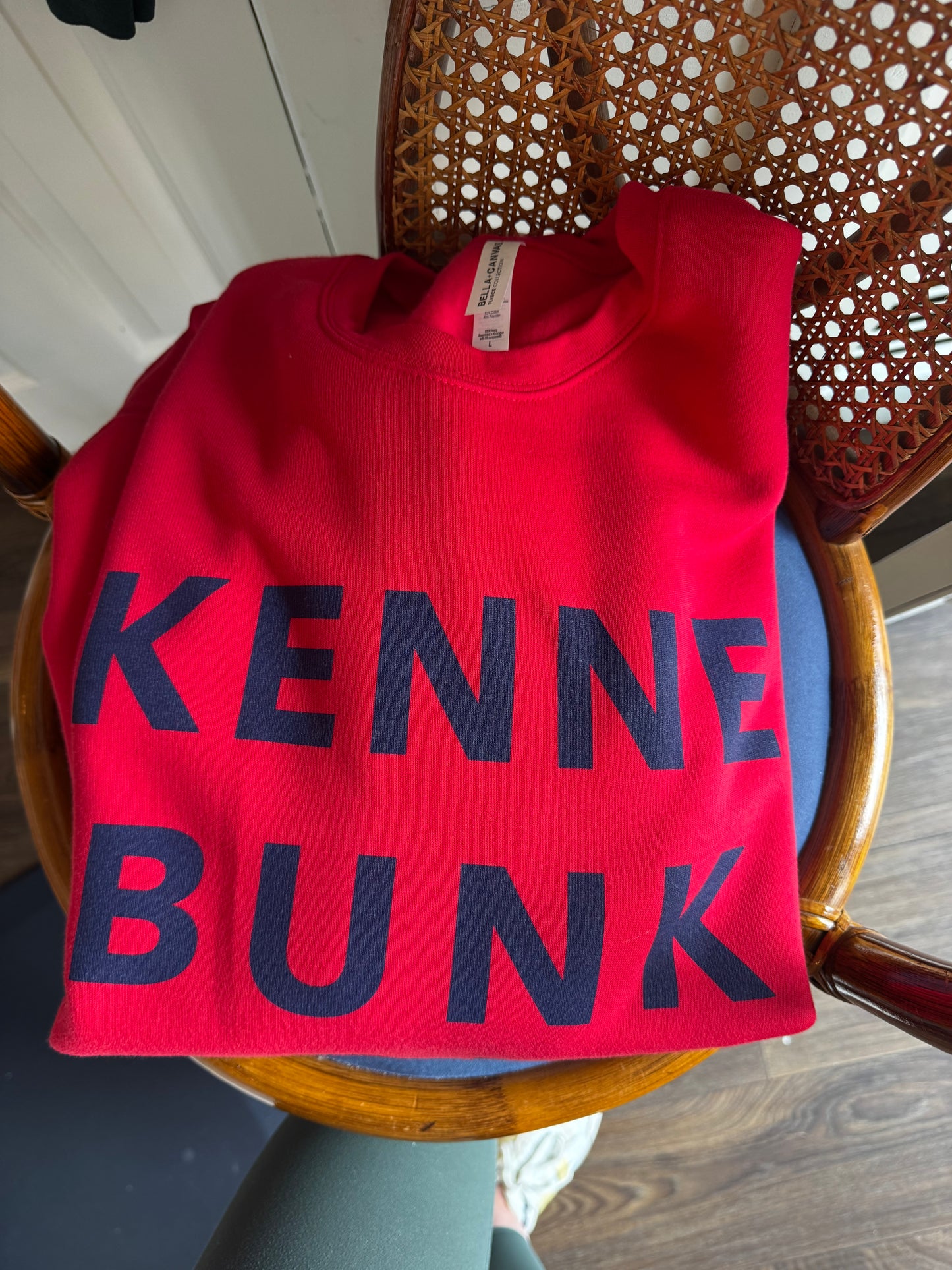 Adult Red KENNE-BUNK-PORT Crewneck Sweatshirt