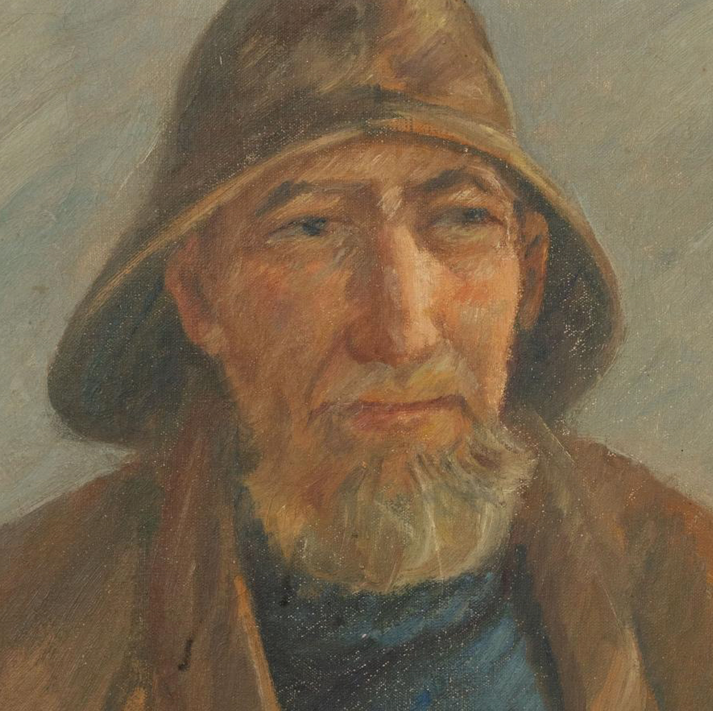 Fisherman in Nor'Easter Portrait