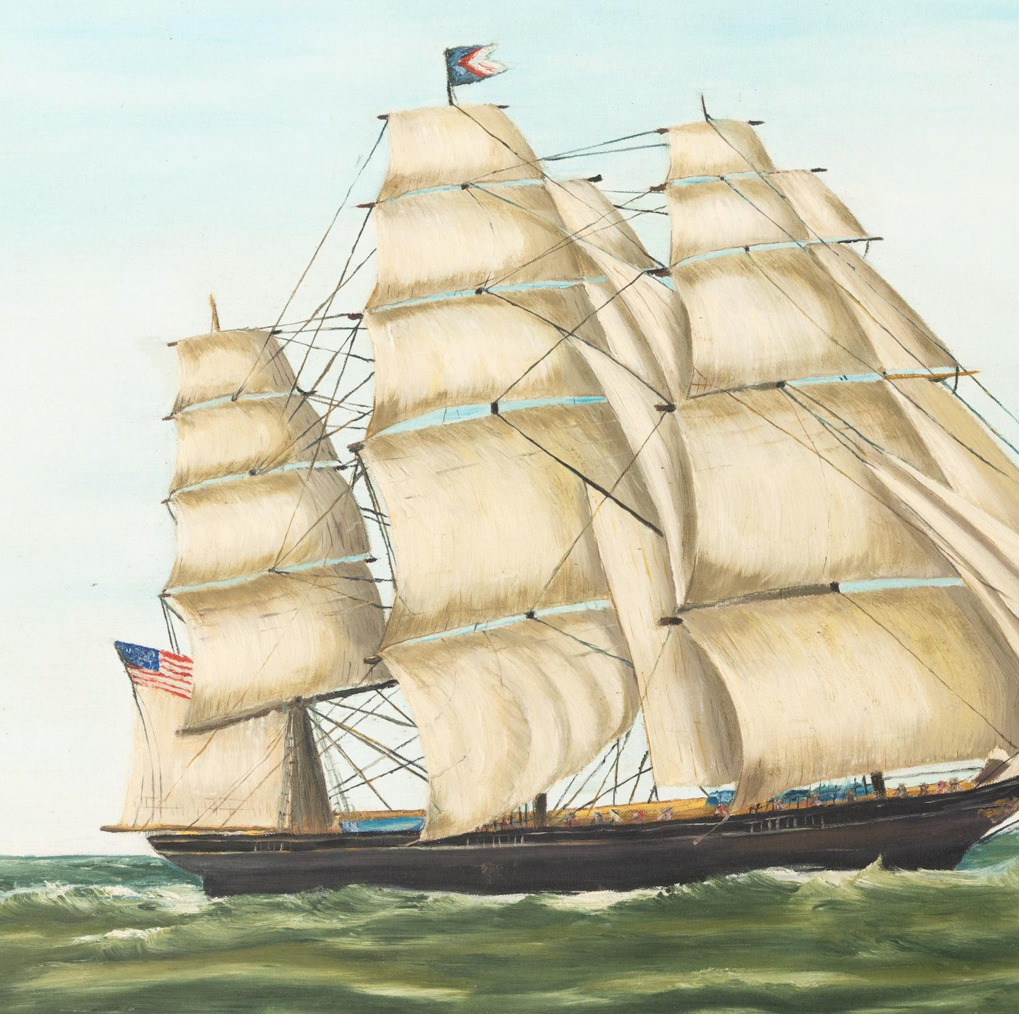 Large Ship Oil Painting