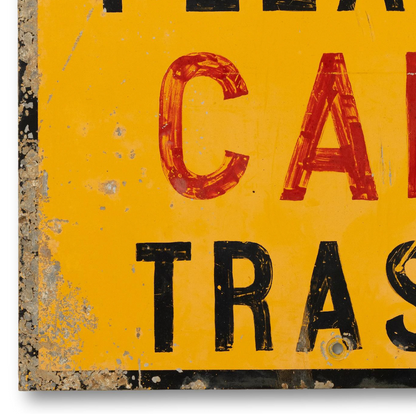 Hand-Painted Metal Sign