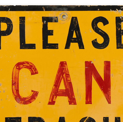 Hand-Painted Metal Sign