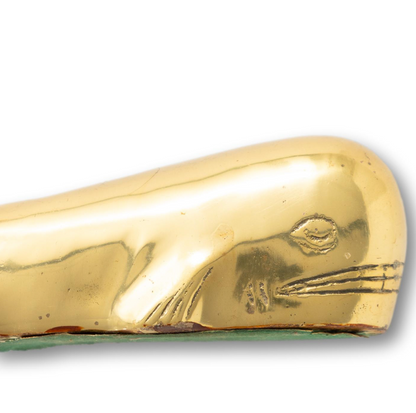 Medium Brass Whale