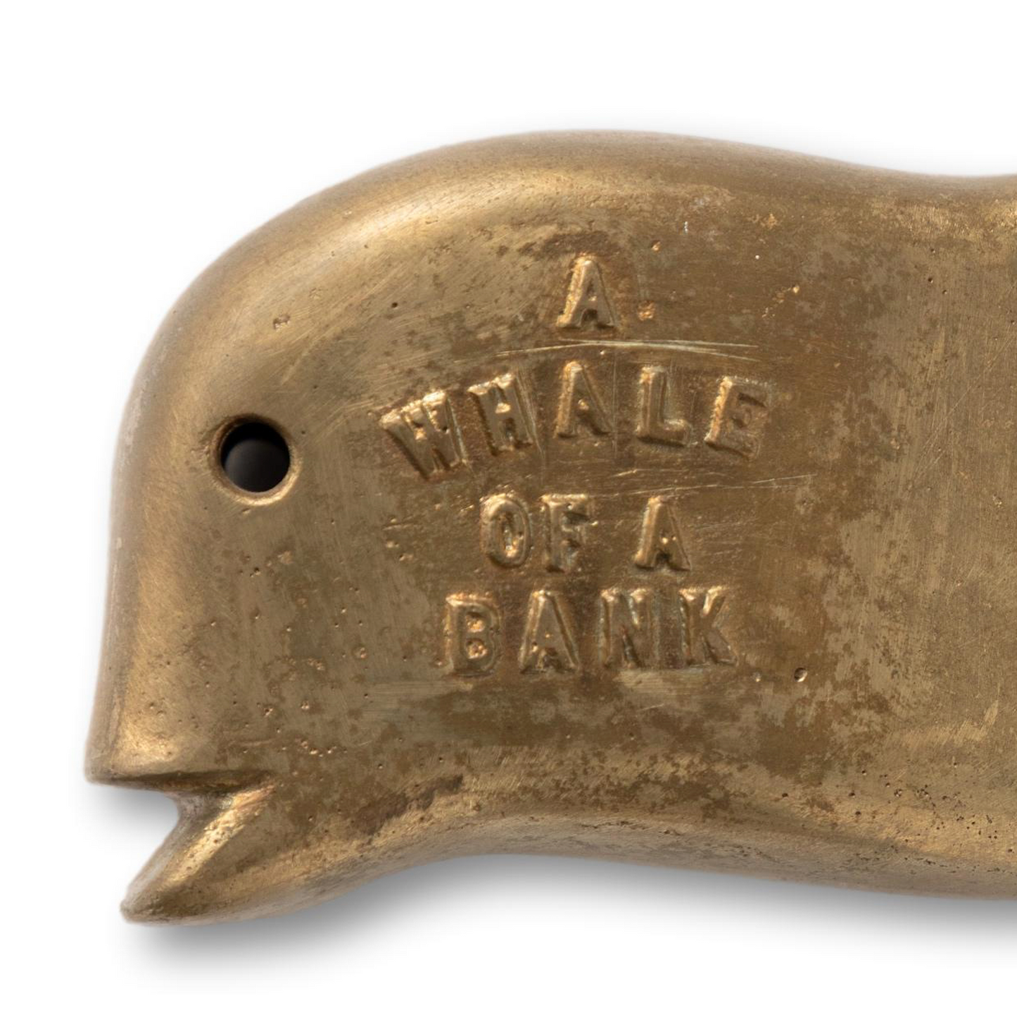 Brass Whale Coin Bank