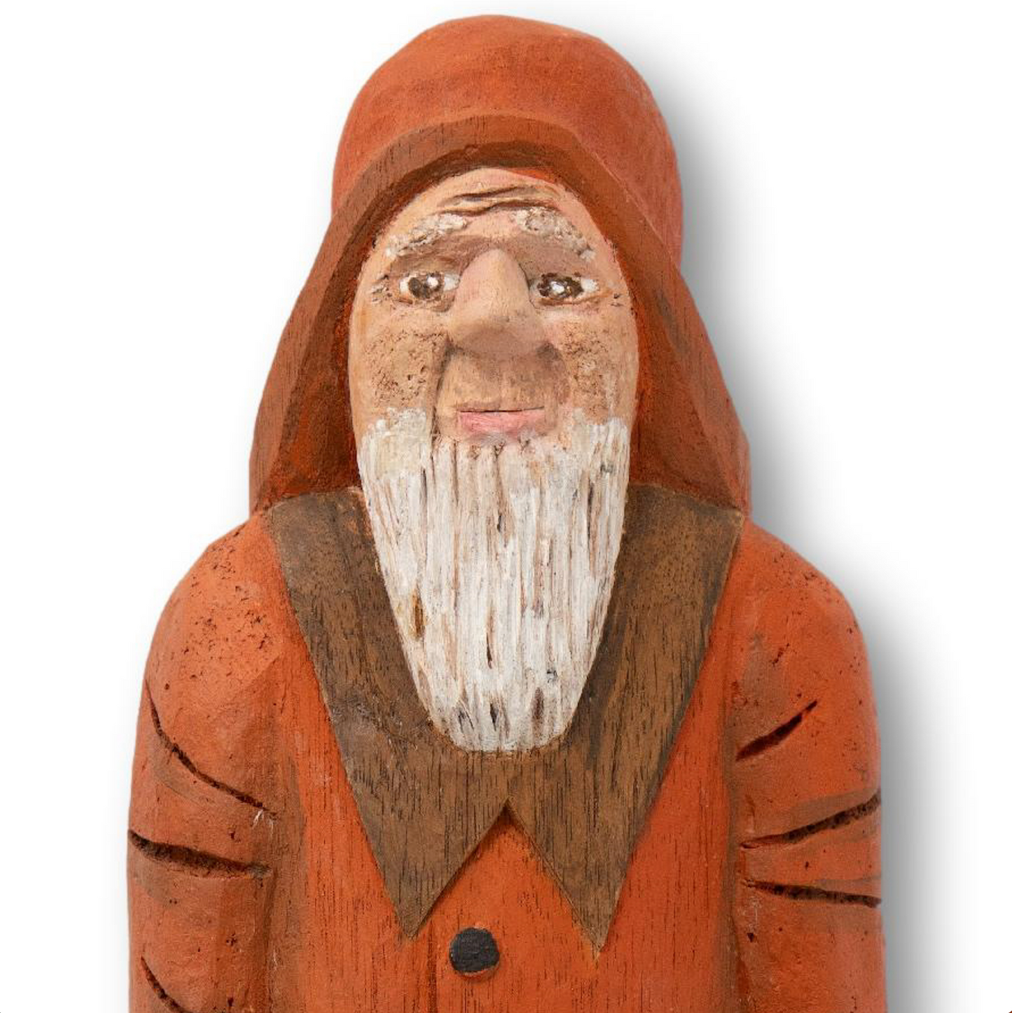 Large Hand Carved Wood Fisherman