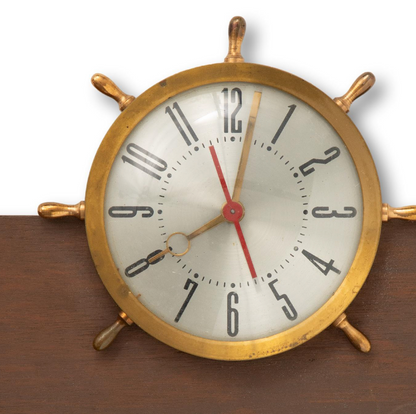 Electric Ship Wheel Mantel Clock