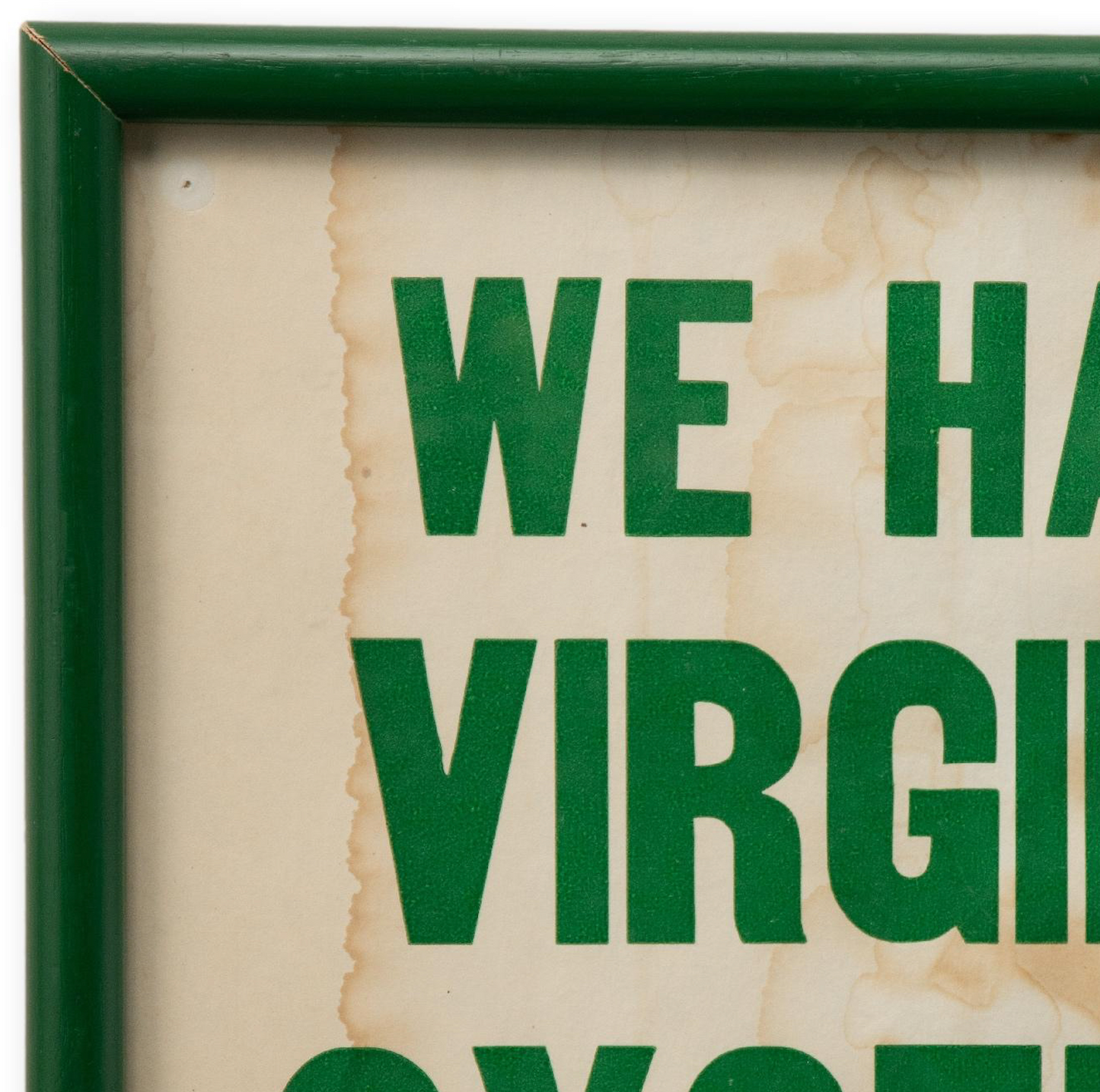 Framed 1940s Oyster Sign