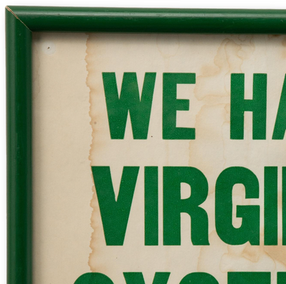 Framed 1940s Oyster Sign