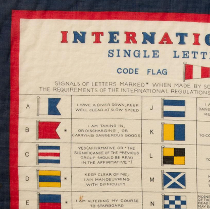 Large Framed "International Code" Linen