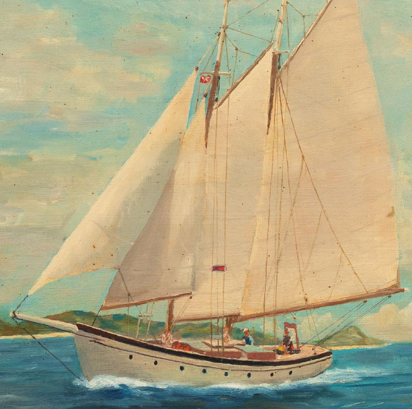 Gaff-Rigged Schooner Oil Painting