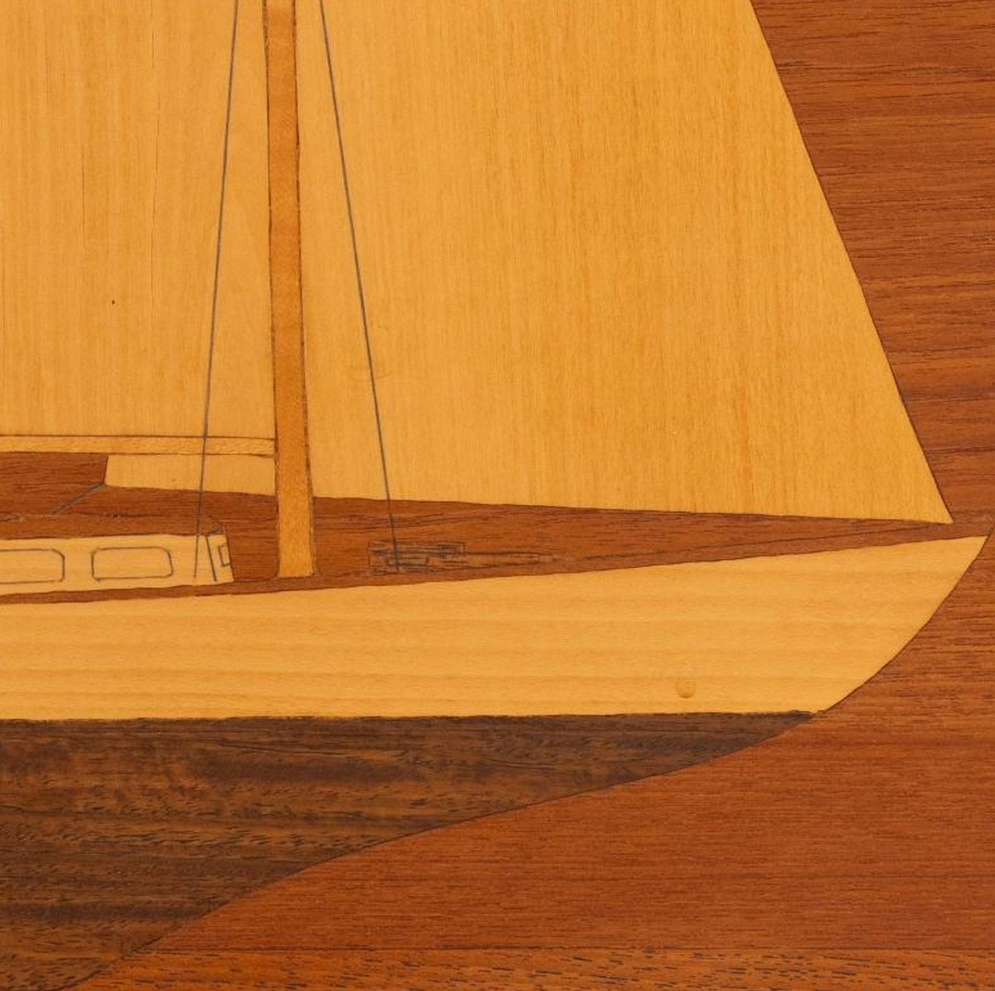 Wood Veneer Sailboat Art