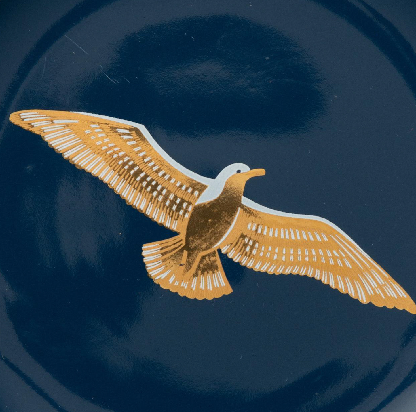 Gold and Blue Seagull Plate
